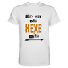 Unisex Premium Shirt - "Bin mit der Hexe hier"